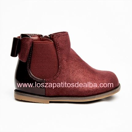 Comprar Botas Niña Burdeos Lazo Talonera▷baratos◁