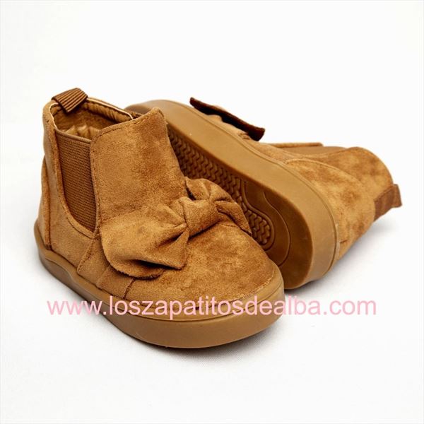 Botas  Niña Camel Modelo Lazo Casual (1)