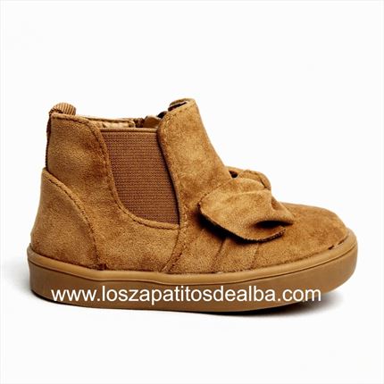 Botas  Niña Camel Modelo Lazo Casual🥇  | ZapatitosDeAlba