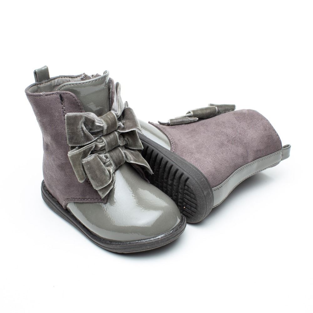 Comprar Botas Niña Gris Triple Lazo ▷baratos◁ ZapatitosDeAlba