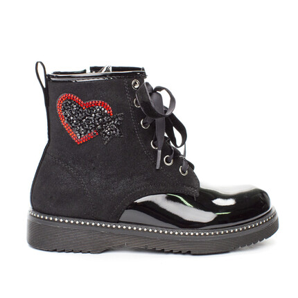Comprar Botas Niña Negras Corazon Rojo. Botas Niña Baratas