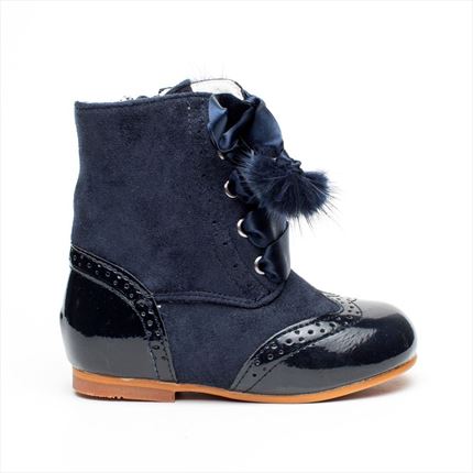 Comprar Botas Pascualas Azul Marino Pompones. Tienda Online Pascualas de Niña Baratas.