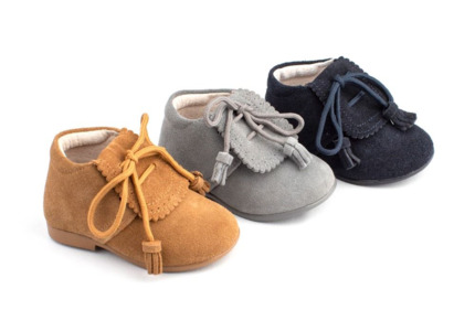 Botines Bebe Niño Piel  Marino Lengueta
