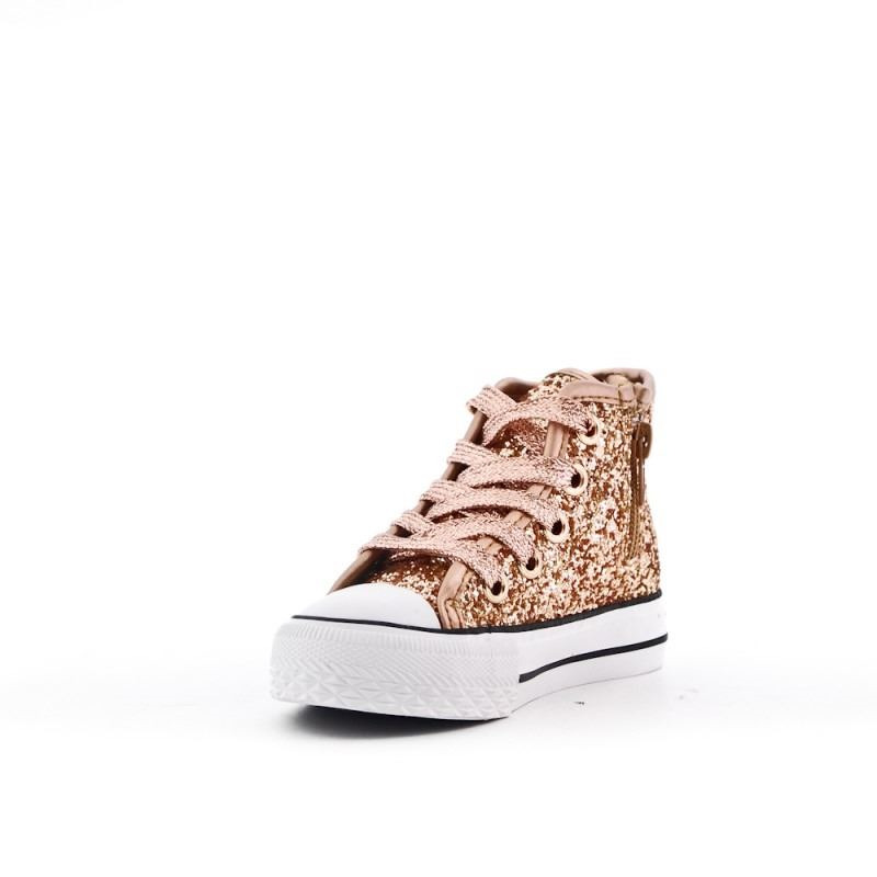 Comprar Botines Lona Niña Champagne Con Cremallera🥇 | ZapatitosDeAlba