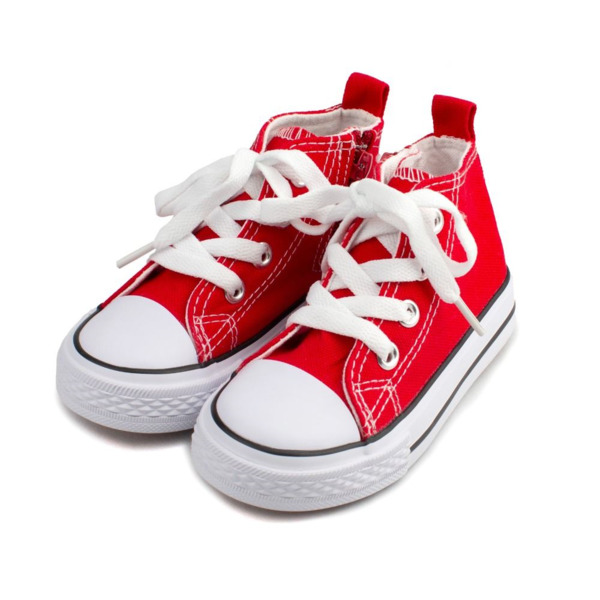 Botines Lona Unisex Rojo Con Cremallera (1)