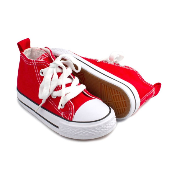 Botines Lona Unisex Rojo Con Cremallera (2)