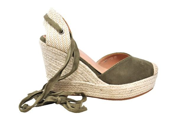Comprar Cuñas Esparto Mujer Verde Kaki. Cuñas Esparto Mujer 🔝