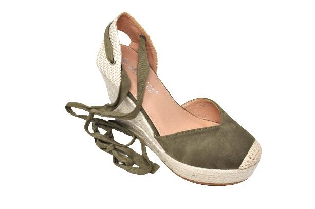 Comprar Cuñas Esparto Mujer Verde Kaki. Cuñas Esparto Mujer 🔝