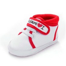 Zapatillas Deportivas bebé niña blancas y rojas modelo Love
