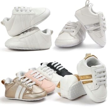 Comprar Deportivas bebé blancas y plata. ✓ Muy chulos
