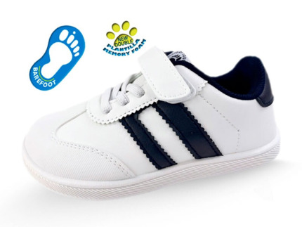Deportivas Niña Barefoot Blanca y Azul Marino
