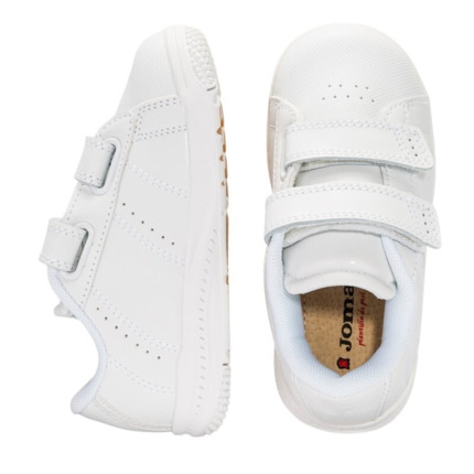 Deportivas Niño Blanca Con Velcro Colegial Joma