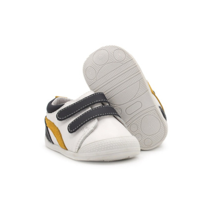 Deportivas Respetuosas Blanca Con Velcro Marino
