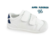 Deportivas Respetuosas para Bebes Blanca Y Marino Con Velcro