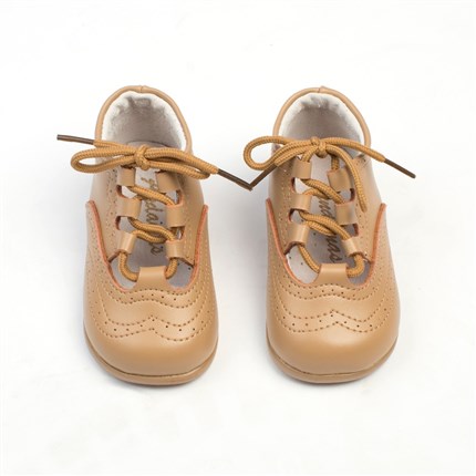 Zapatos Primeros Pasos Bebé Inglesito Piel Camel▷baratos◁