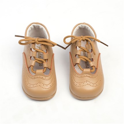 Zapatos Primeros Pasos Bebé Inglesito Piel Camel▷baratos◁