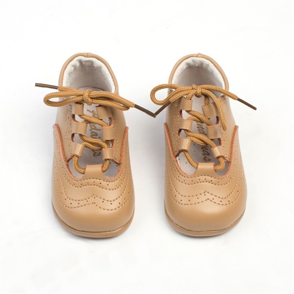Zapatos Primeros Pasos Bebé Inglesito Piel Camel (1)
