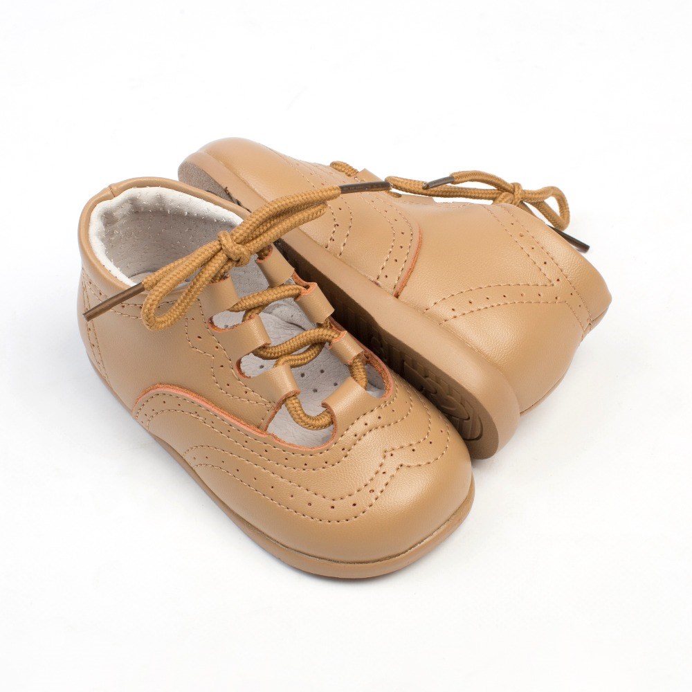 Zapatos Primeros Pasos Bebé Inglesito Piel Camel▷baratos◁