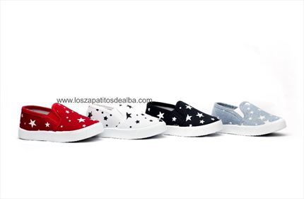 Comprar Lonas rojas con estrellas blancas 🥇  | ZapatitosDeAlba