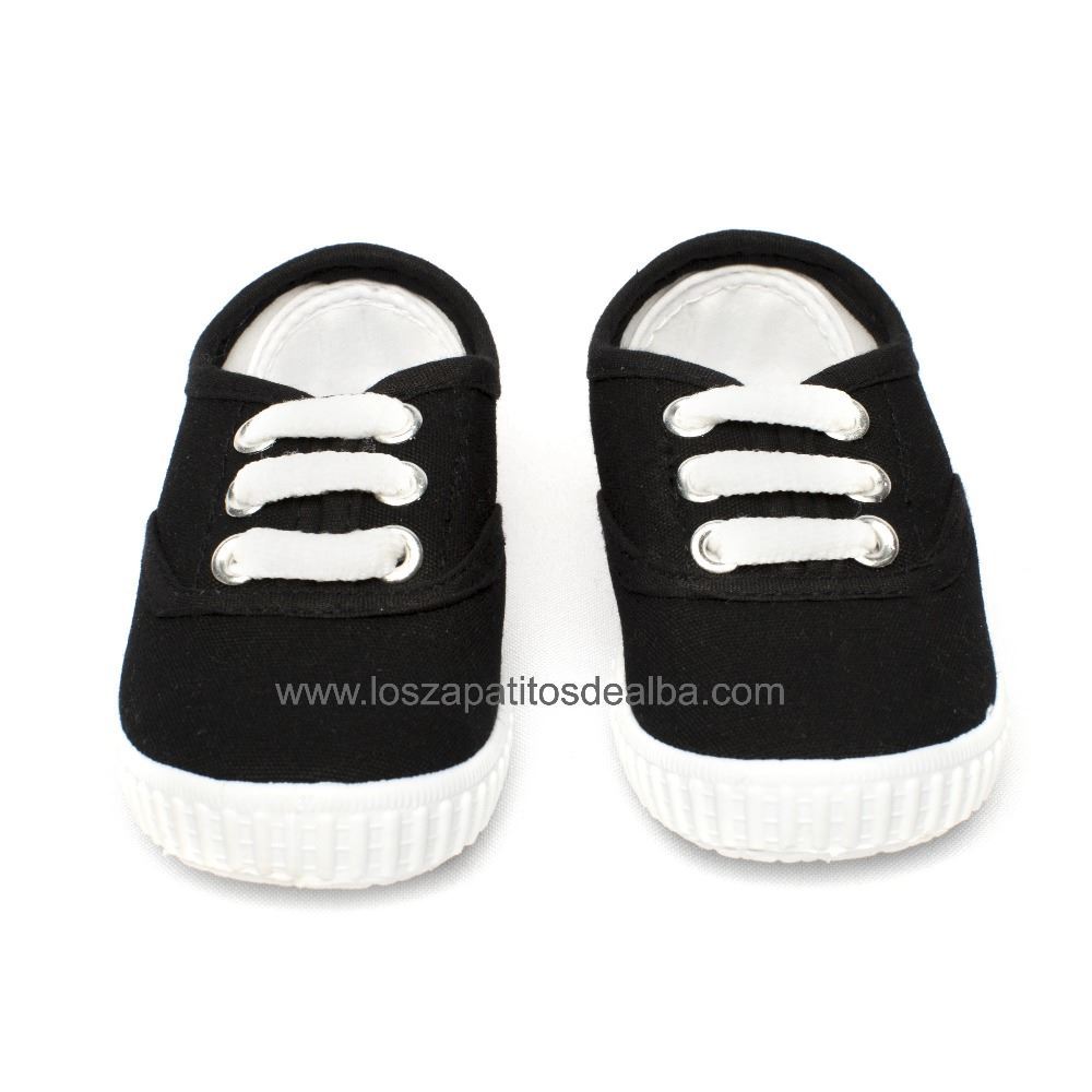 MD Zapatillas de lona negra unisex niña-niño