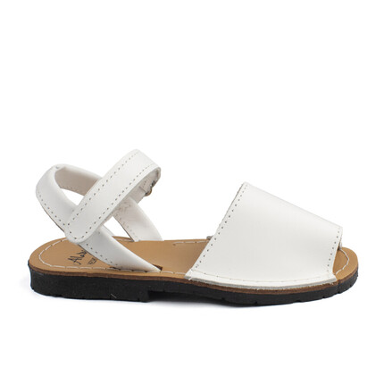 Menorquinas Niño Blancas Piel con Velcro