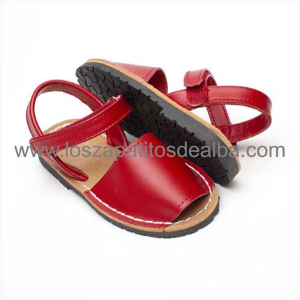 Comprar Menorquinas Niña Rojas Piel🥇  | ZapatitosDeAlba