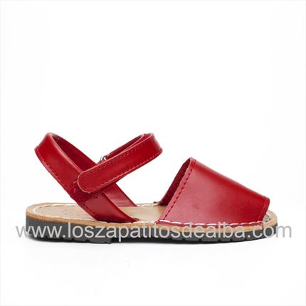 Comprar Menorquinas Niña Rojas Piel🥇  | ZapatitosDeAlba