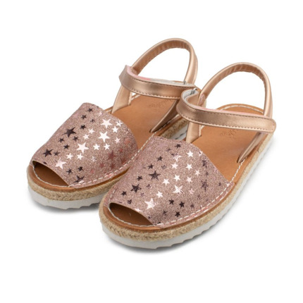 Comprar Menorquinas Niña Rosa Estrellas. Sandalias Niña Baratas🥇