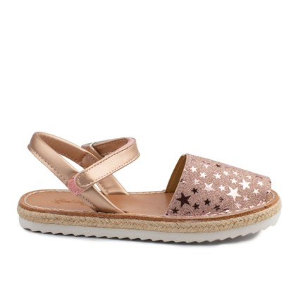 Comprar Menorquinas Niña Rosa Estrellas. Sandalias Niña Baratas🥇