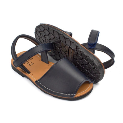 Menorquinas Niño Marino Piel con Velcro