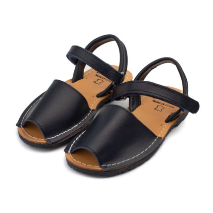 Menorquinas Niño Marino Piel con Velcro