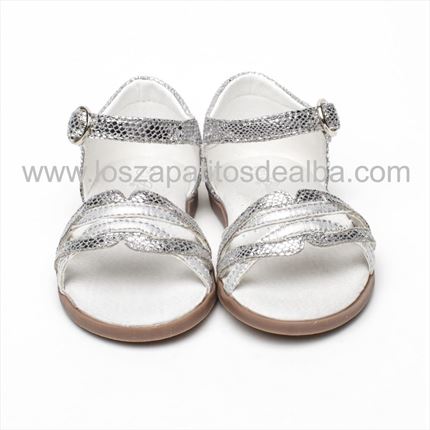 Sandalias Niña Plata Serpenteada