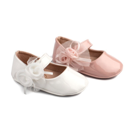 Merceditas Bebe Niña Blanca Charol Sin Suela