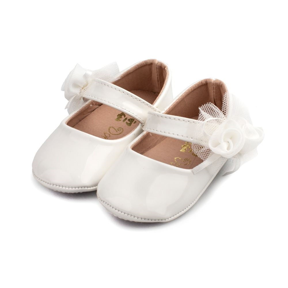 Comprar Merceditas Bebe Niña Blanca Charol Sin Suela. Bebe