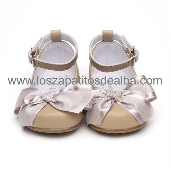 Merceditas Bebe Niña Camel  Piel Modelo Damalia (1)