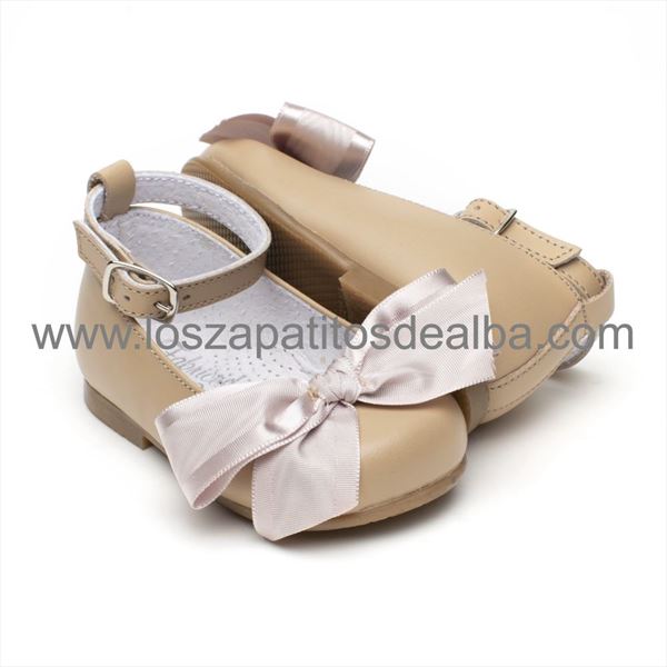 Merceditas Bebe Niña Camel  Piel Modelo Damalia (2)