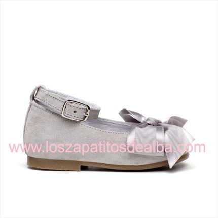 Comprar Merceditas Bebe Niña Gris Serraje Modelo Damalia 🥇