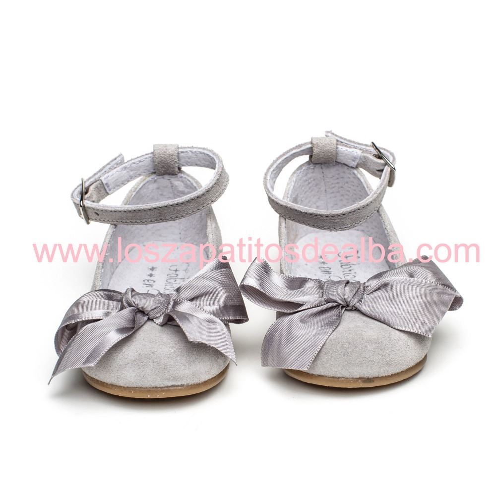 Comprar Merceditas Niña Gris Serraje Modelo Damalia