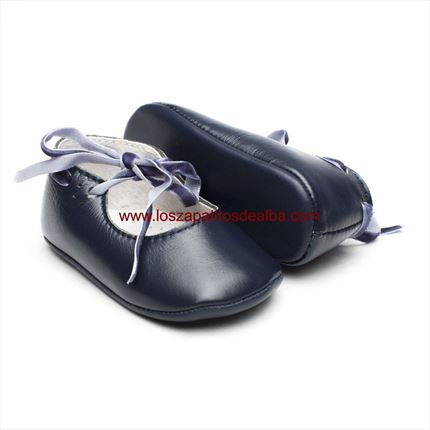 Merceditas bebé piel lazada Azul marino