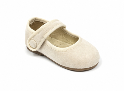 Merceditas de Bebe Beige Modelo Botón talla 20 a talla 25