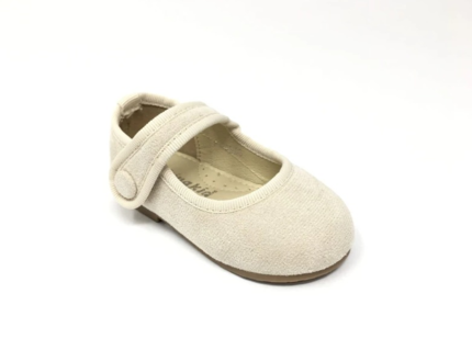 Merceditas de Bebe Beige Modelo Botón talla 20 a talla 25