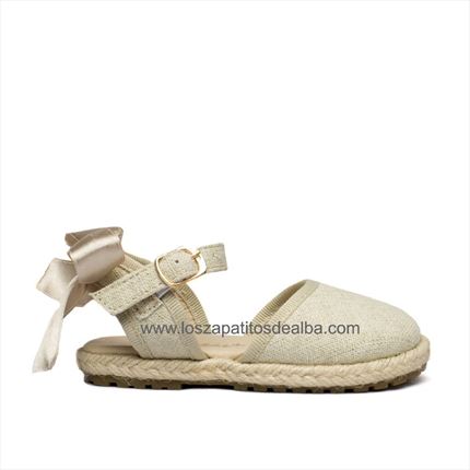 Sandalias Niña Beige Modelo Esparteñas Lazada  ▷baratos◁