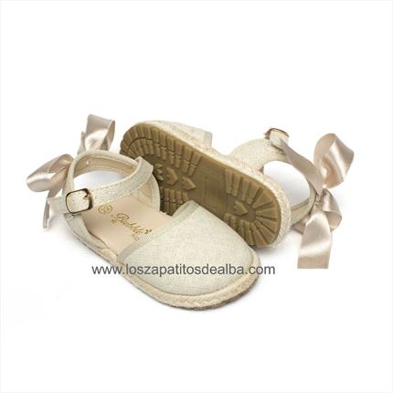 Sandalias Niña Beige Modelo Esparteñas Lazada  ▷baratos◁