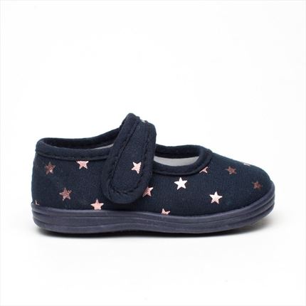 Merceditas Lonas Azul Marino Estrellas 🥇  | ZapatitosDeAlba