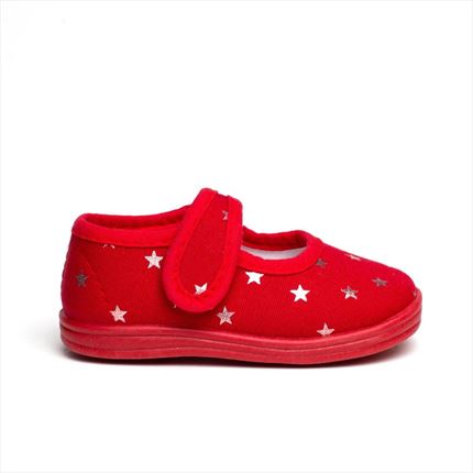 Comprar Merceditas Lonas Roja Estrellas 🥇  | ZapatitosDeAlba