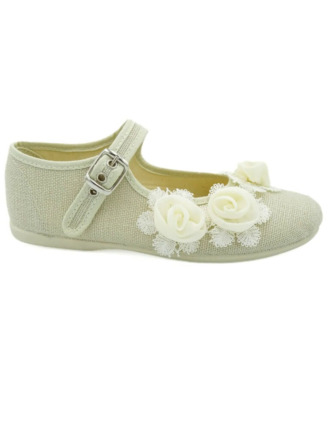 Merceditas Niña Ceremonia Beige Flor