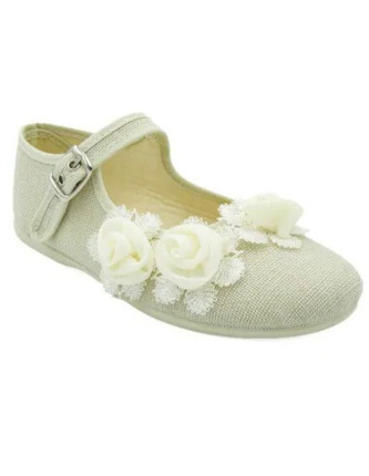 Merceditas Niña Ceremonia Beige Flor