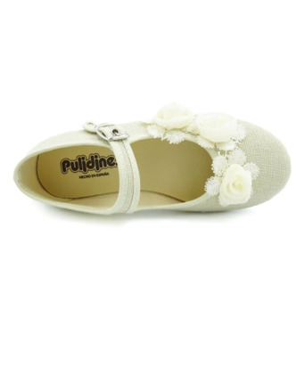 Merceditas Niña Ceremonia Beige Flor