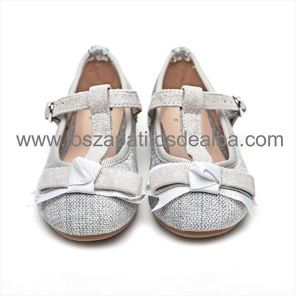 Merceditas Niña Gris  Modelo Trini ▷baratos◁   ZapatitosDeAlba