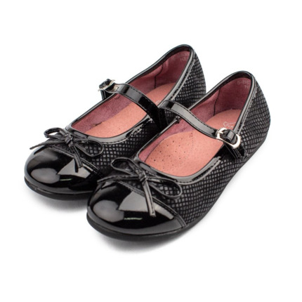 Comprar Merceditas Niña Negras Serpenteadas.  Bailarinas Niña Negra 😍